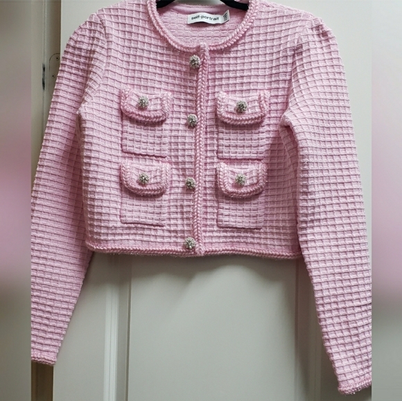 Self-Portrait pink skirt cardigan knit set brand new - Picture 5 of 11